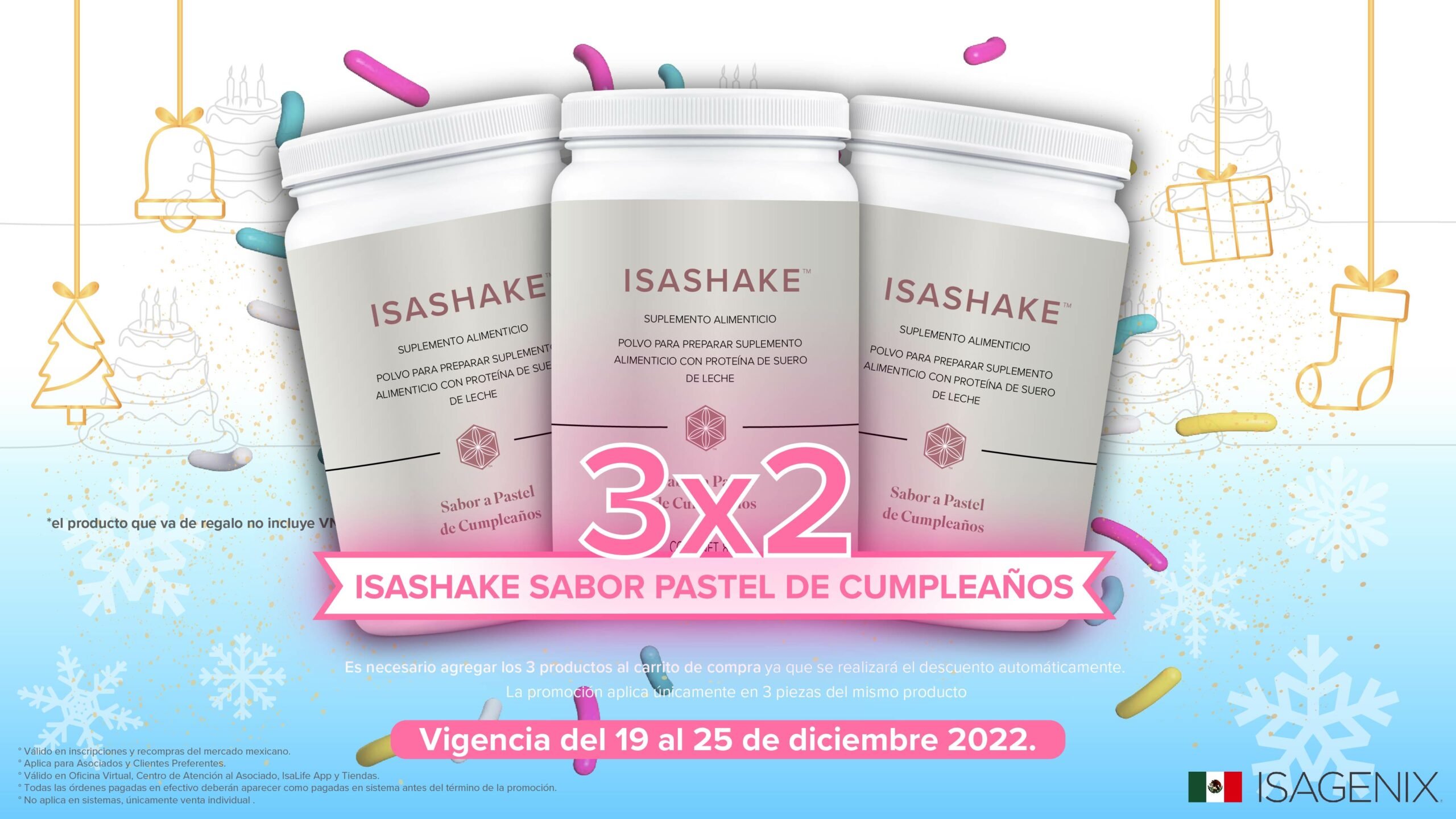 3X2 EN ISASHAKE SABOR PASTEL DE CUMPLEAÑOS - IsaFYI México